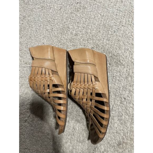 Chocolate Blu Tide Strappy Sandals Womens Sz 7 Shoes Leather Tan Brown Gladiator - Picture 8 of 12